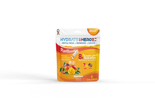 Mango Passionfruit 24 Individual Mushroom Infused Clean Hydration Powder Sticks